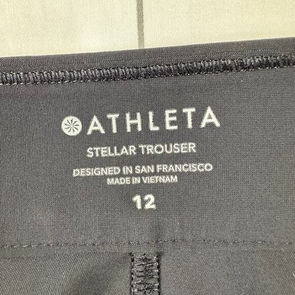 Athleta Pants Women 12 Black Stellar Trouser Modern Casual Active Sleek Athletic - Picture 4 of 12